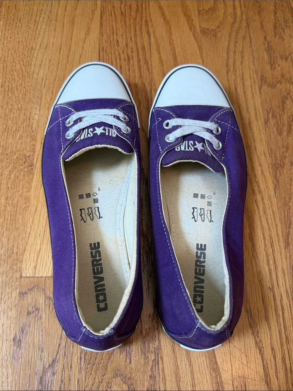 Converse All Star Ballet Lace Low Cut Canvas Sneakers Slip On Purple Women’s 7 - Picture 5 of 8